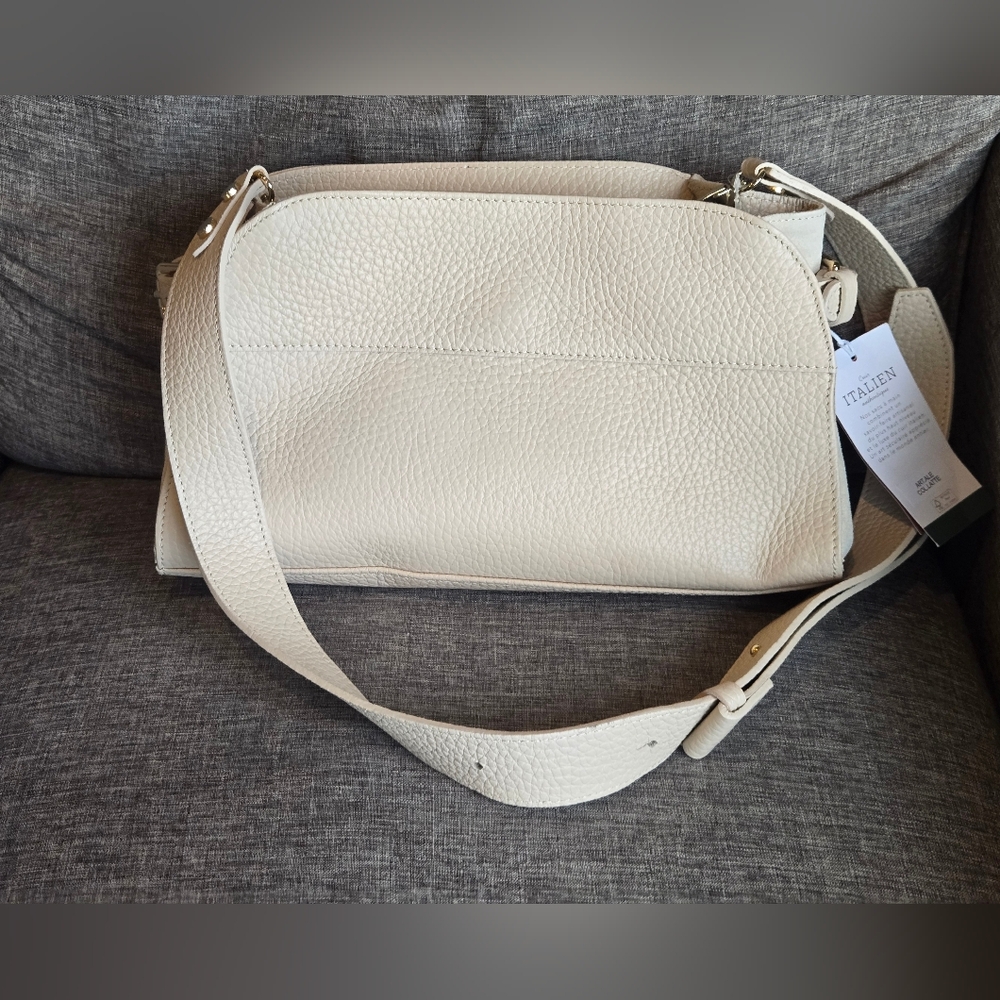 Ana Paola Italian Pebble Leather / Suede Bag Purse Crossbody Bag